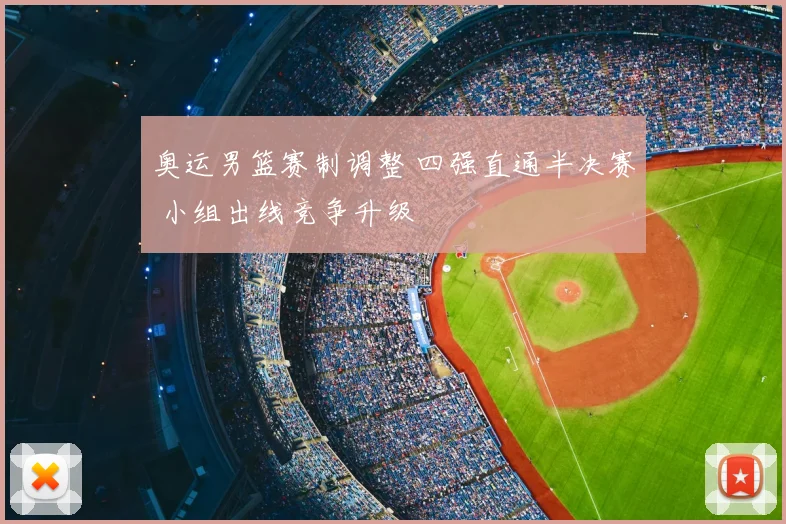 奥运男篮赛制调整 四强直通半决赛 小组出线竞争升级